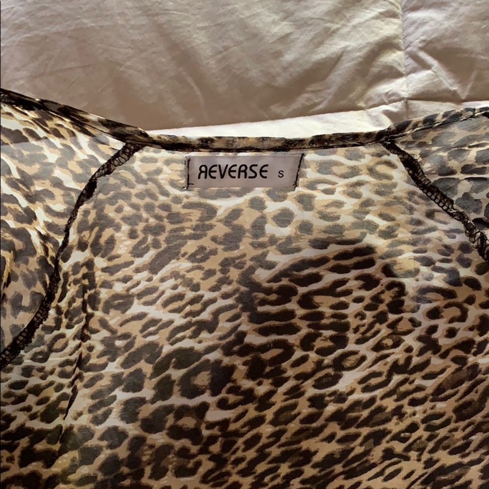 Princess Polly Reverse Leopard Long Sheer Kimono S - Picture 2 of 4